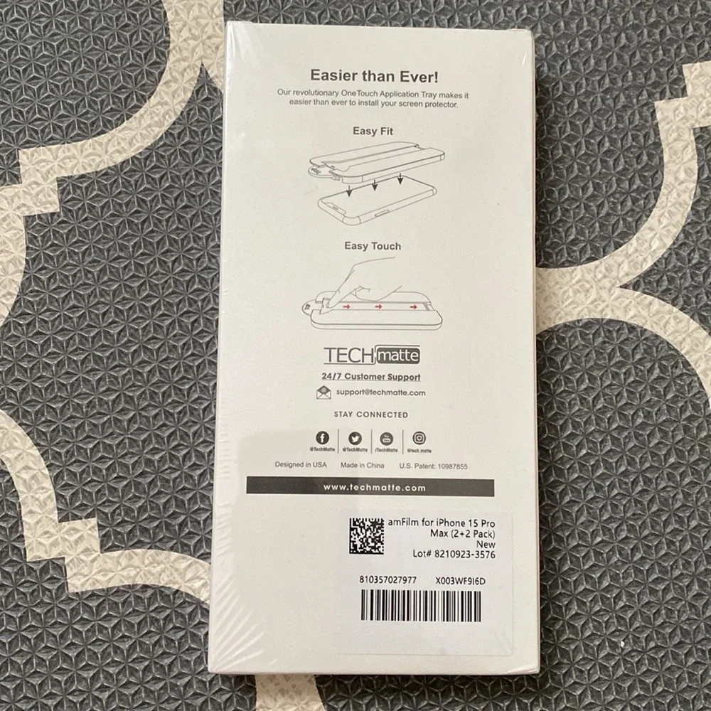amFilm iPhone 15 Pro Max Screen Protector Tempered Glass & Camera Lens Protector